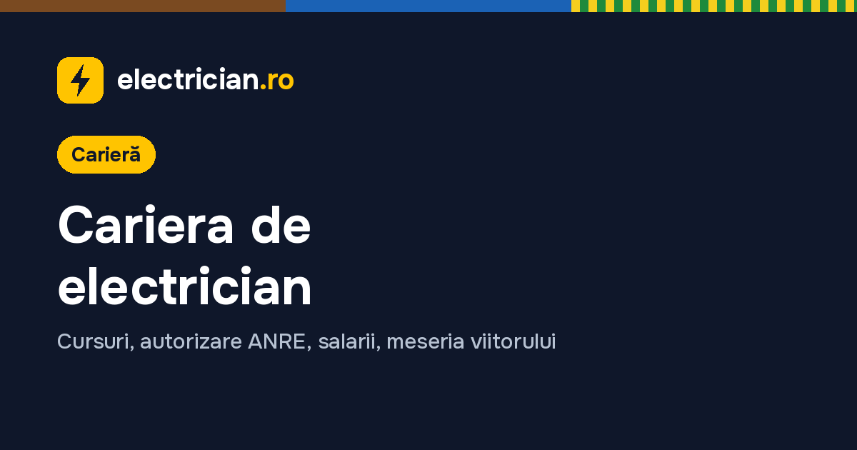 Curs electrician — ghid electrician.ro, Carieră