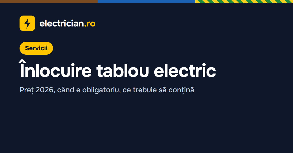 Înlocuire tablou electric — Tablou Electric: Preț Înlocuire 2026, Când E Obligatoriu
